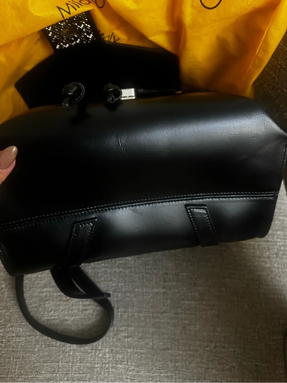Valentino Mario Black Leather Crossbody with Silver Stud Accent